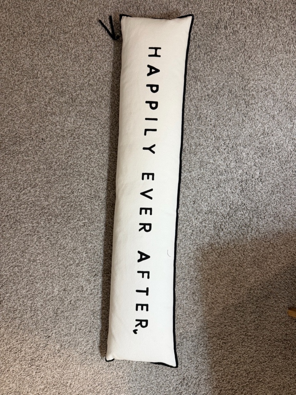 Happily Ever After Decorative Body Pillow - White with Black Trim